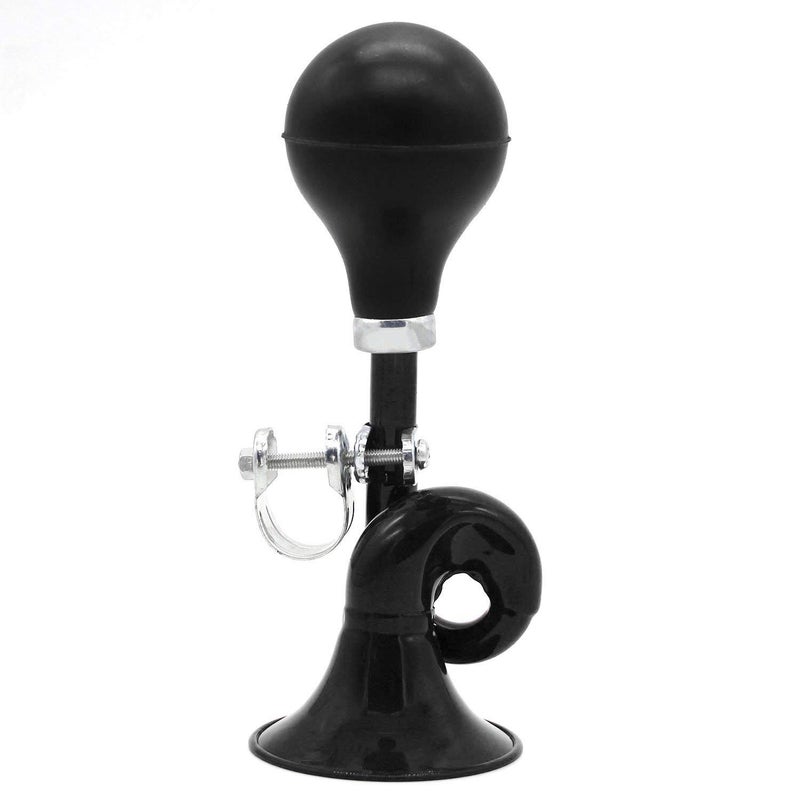 Coolrunner Bugle Horn, Retro Clown Horn, Kids Bike Horn, Coolrunner Classic Vintage Metal Twist Loudspeaker Siren Hooter Snail Air Horn for Vehicles Bicycles Golf Cart (Black) - Image 1